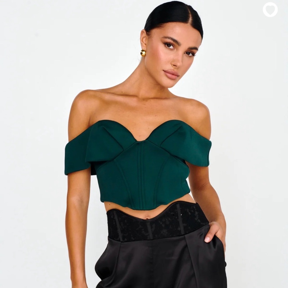 Selfie Leslie Teal Off-Shoulder Crop Top